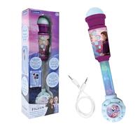 LEXIBOOK, Frozen, Lighting Microphone for children, musical toy game, built-in speaker, light effects, Aux-in cable plug, purple/blue, MIC90FZLXB