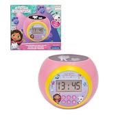 Lexibook, Gabby's Dollhouse, clock-projector with alarm and snooze function, nightlight with timer, LCD screen, battery-operated, Pink, One size