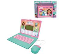 LEXIBOOK, Gabby's Dollhouse, Bilingual ENGLISH/ITALIAN Educational computer, Toy for children with 124 language, writing, maths, logic, music activities and games, Pink/blue, JC598GDHi5