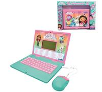 LEXIBOOK, Gabby's Dollhouse, Bilingual ENGLISH/SPANISH Educational computer, Toy for children with 124 language, writing, maths, logic, music activities and games, Pink/blue, JC598GDHi2