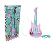 Lexibook, Gabby's Dollhouse, Electronic guitar with microphone and glasses to sing with style, 2 play modes, Demo songs, Light effects, Pink/blue, K260GDH
