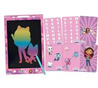 LEXIBOOK Gabby's Dollhouse Magic Slate, CRT10GDH | A4 size, 28 cm screen, 1 stylus & 6 stencils included, Multicolored Drawings, Pink