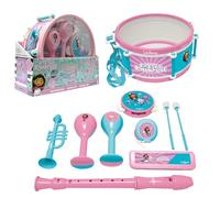 Lexibook, Gabby's Dollhouse, Set of 7 musical instruments (Drum, Maracas, Castanet, Harmonica, Flute, Trumpet, Tambourine), Musical Toy, Handy to carry, Pink/blue, K360GDH