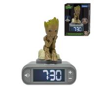 LEXIBOOK, Marvel Guardians of the Galaxy, Groot Nightlight Alarm Clock, Sounds and Melodies, Backlit LCD Screen, Illuminated, Snooze, Grey/Brown, RL800GGLXB