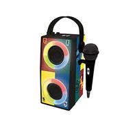 LEXIBOOK BTP180HPZ Harry Potter-Portable Bluetooth Speaker with Microphone, Light Effects, Karaoke, Wireless, USB, SD Card, Rechargeable Battery, Black/Multicolor, One Size