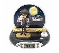 LEXIBOOK, Harry Potter, Projector Alarm Clock for kids, Nightlight and time projection to the ceiling, Sound Effects, Battery-powered, Black, RP500HPLXB