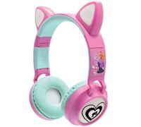 LEXIBOOK, Barbie, 2-in-1 Bluetooth and wired headset with cat ears, Rechargeable with light effects, Stereo sound, Foldable, Adjustable, LED lights, HPBTKTBB