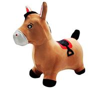 Lexibook, Inflatable Jumping Horse with removable cover, Manual Pump Included, Secure and Durable Plastic, Brown, BGP050