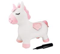 LEXIBOOK Inflatable Jumping Unicorn, BGP050UNI | Manual pump included, durable plastic, removable washable cover, pink