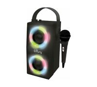 LEXIBOOK iParty Bluetooth Karaoke Speaker, BTP180BKZ | Microphone, light effects, wireless, USB SD card, rechargeable battery, black