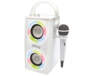 LEXIBOOK iParty Bluetooth Karaoke Speaker, BTP180Z | Microphone, light effects, wireless, USB SD card, rechargeable battery, white