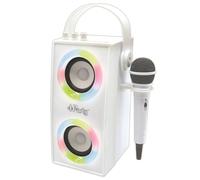 LEXIBOOK iParty - Portable Bluetooth Light Speaker with Microphone, Light effects, Karaoke, Wireless, USB, SD card, Rechargeable battery, white, BTP180ZLXB