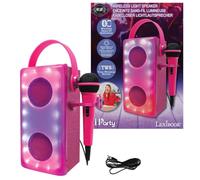 LEXIBOOK iParty Bluetooth Speaker with Mic Pink BTP185PKZLXB | Multicolour lights, SD/TF card slot, rechargeable battery