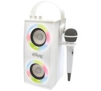 LEXIBOOK, iParty, Portable Bluetooth Light Speaker with Microphone, Light effects, Karaoke, Wireless, USB, SD card, Rechargeable battery, white, BTP180Z