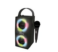 LEXIBOOK, iParty, Portable Bluetooth Light Speaker with Microphone, Light effects, Karaoke, Wireless, USB, SD card, Rechargeable battery, Black, BTP180BKZ