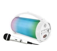 Lexibook, iParty, Portable Bluetooth Light Speaker with Microphone, Stereo, Light effects, Karaoke, Wireless, USB, SD card, Rechargeable battery, white, BTP585ZLXB