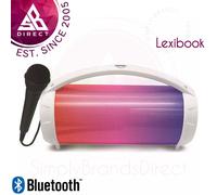 Lexibook iParty Portable Bluetooth Speakers with Lights & Mic│Rechargeable│White