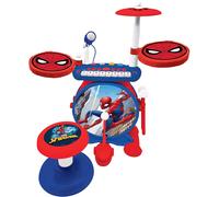 LEXIBOOK K610SP Spider-Man Electronic Set for Children, Musical Toy Game, Realistic Drum Sound, 8-Keys Keyboard, MP3 Plug, seat Included, Blue/red