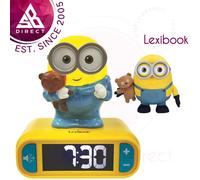 LEXIBOOK, Despicable Me Minions, Bob Nightlight alarm clock, Sounds and Melodies, LCD Backlit screen, Luminous, Snooze, Yellow, RL800DES
