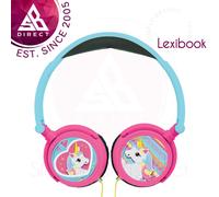 Lexibook Unicorn Stereo Headphone, Kids Safe, Foldable and Adjustable, Pink / Blue HP017UNI