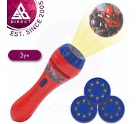 LEXIBOOK, Spider-Man torch light and projector with 3 discs, 24 images, create your own stories, LTC050SP