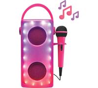 LEXIBOOK, iParty, Wireless Bluetooth® speaker with microphone, Multicoloured light effects, SD/TF card port, Rechargeable battery, Pink, BTP185PKZ
