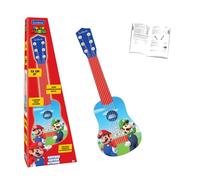 Lexibook, Super Mario, My First Guitar for children, 6 nylon strings, 21" long, guide included, blue/red, K200NILXB