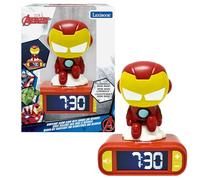 LEXIBOOK, Marvel Iron Man, Iron Man Nightlight Alarm Clock, Sounds and Melodies, Backlit LCD Screen, Luminous, Snooze, RL800AV2