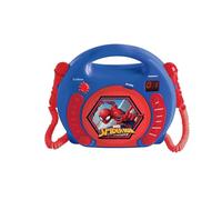 LEXIBOOK, Marvel Spider-Man, CD player with 2 microphones, headphones jack, battery-operated, RCDK100SPLXB