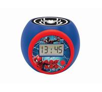 LEXIBOOK - Marvel Spider-Man Projector Alarm Clock with snooze function and alarm function, Night light with timer, LCD screen, battery operated, Blue/Red, RL977SPLXB