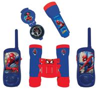 LEXIBOOK, Spider-Man, Adventurer Set for Children, Walkie-Talkies 120m, Binoculars, Compass, Torchlight, Blue/Red, RPTW12SP
