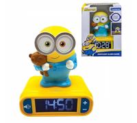 LEXIBOOK, Minions Bob Nightlight Alarm Clock, RL800DESLXB | Sounds & Melodies, LCD Backlit screen, Luminous, Snooze, Yellow/Blue