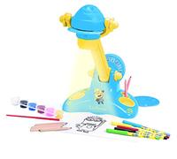 LEXIBOOK Minions Drawing Projector, 100 drawings, 7 projector discs, 6 pots of paint, projection, Blue/Yellow, CRDES100