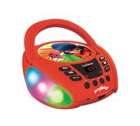 LEXIBOOK - Miraculous - Bluetooth CD player for kids - Portable, Multicoloured light effects, Microphone jack, Aux-in jack, AC or battery-operated, Girls, Boys, RCD109MILXB