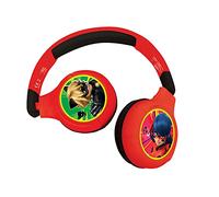 LEXIBOOK Miraculous Ladybug Cat Noir, 2-in-1 Bluetooth Headphones for Kids, Stereo Wireless Wired, Kids safe, Foldable, Adjustable, HPBT010MI