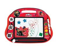 LEXIBOOK, Miraculous Ladybug Cat Noir, Multicolor Magic Magnetic Drawing Board, Artistic Creative Toy for Girls and Boys, Stylus Pen and Stamps, Red/Black, CRMI550LXB