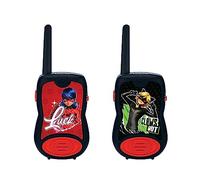 Lexibook, Miraculous Ladybug Chat Noir, Walkie-Talkies 200m, Communication Game for Children, 2 Communication Channels, Belt Clip, Black/Red, TW12MI