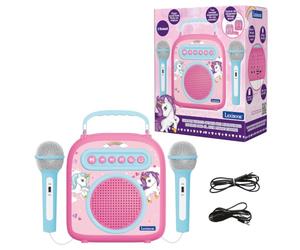 LEXIBOOK My Secret Portable Karaoke Speaker, BTC050UNI | Microphone included, aux-in jack, TF SD input, pink