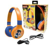 LEXIBOOK, Naruto, 2-in-1 Bluetooth & Wired Headphones with microphone and control buttons, Foldable and Adjustable, Long-lasting rechargeable battery, Orange/blue, HPBT010NALXB