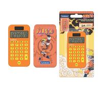 Lexibook, Naruto, Pocket Calculator with Protection Cover, Conventional and Advanced Calculator Functions, battery and solar-powered, Orange, C45NA