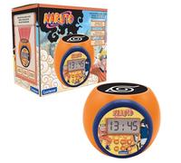 Lexibook, Naruto, Projector Alarm Clock with Snooze Function, Night Light with Timer, LCD Screen, Battery-Powered, Orange, RL977NA