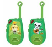 LEXIBOOK Nintendo Animal Crossing - Digital Walkie-Talkies for children - 2 km transmission range, Morse Light function, 2 channels, Belt clip for transport, Battery, Green, TW25ACLXB
