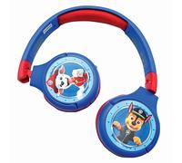 LEXIBOOK, Paw Patrol Bluetooth Headphones, HPBT010PALXB | 2-in-1 Bluetooth & Wired, Kids safe, Foldable, Adjustable, Red/Blue