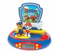 Lexibook Paw Patrol Chase Projector Radio clock, built-in night light, time projection onto the ceiling, sound effects, battery-powered, Blue/Red, RP500PA