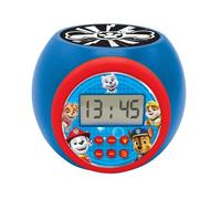 LEXIBOOK - Paw Patrol Projector alarm clock with snooze function and alarm function,Night light with timer, LCD screen, battery operated, Blue/Red, RL977PALXB