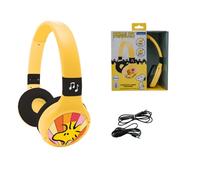 LEXIBOOK, PEANUTS, 2 in 1 Bluetooth and Wired Foldable Headphones, Comfortable Over-Ear Headphones, Safe Volume Limitation, Adjustable Headband, yellow, HPBT010PNLXB