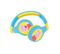 LEXIBOOK, Peppa Pig - 2-in-1 Bluetooth Headphones Stereo Wireless/Wired, Kids Safe, Foldable, Adjustable, Blue/yellow - HPBT010PP