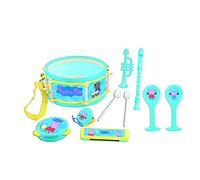 Lexibook, Peppa Pig, Set of 7 music instruments (Drum, Maracas, Castanet, Harmonica, Recorder, Trumpet, Tambourine), Musical toy, Convenient game to carry, Blue/Yellow, K360PP