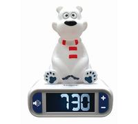 LEXIBOOK Polar Bear Digital Alarm Clock with Night Light Snooze,Clock, Luminous, White, RL800PBLXB