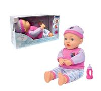 LEXIBOOK, Power Baby® Lina, Interactive baby doll to feed and cuddle, Life size 38cm, Pink, BABY02